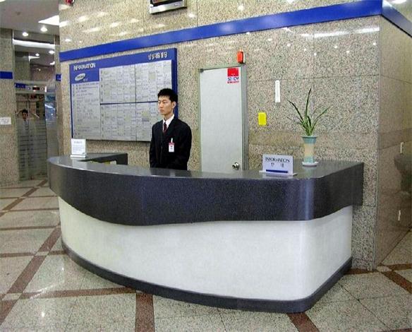 Custom hotel reception desk counter