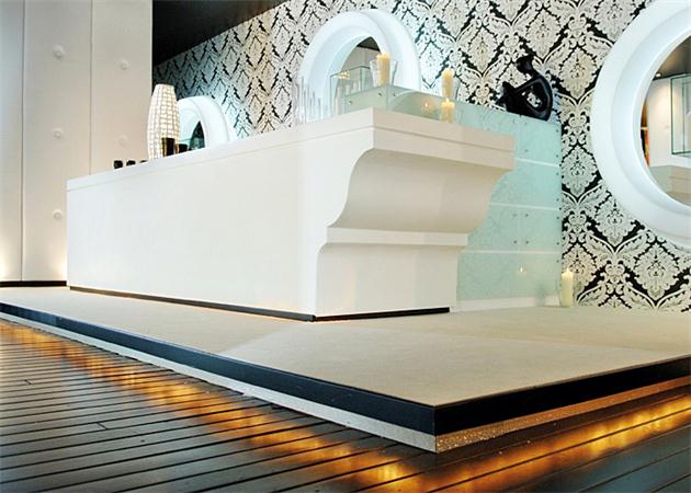 Luxury white hotel carved reception counter