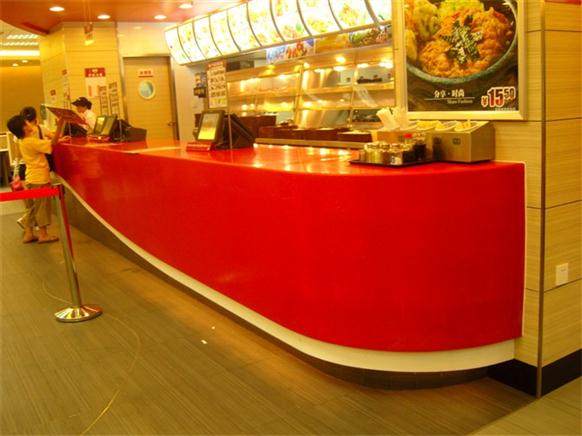 Fast food kfc order cash reception counter