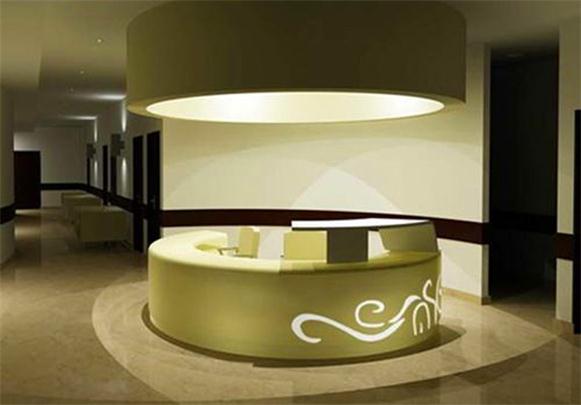 Special cuvred design hotel salon reception counter