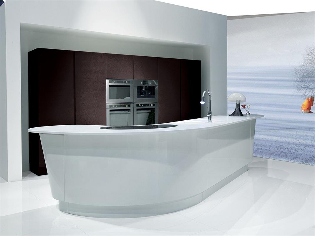 Open kitchen counter long straight design new style for sale