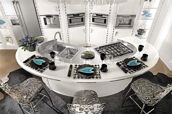 Round kitchen counter white color modern design for sale