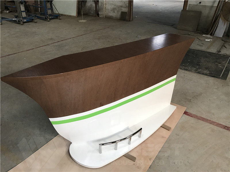 solid wood veneer boat shape bar counter supplier
