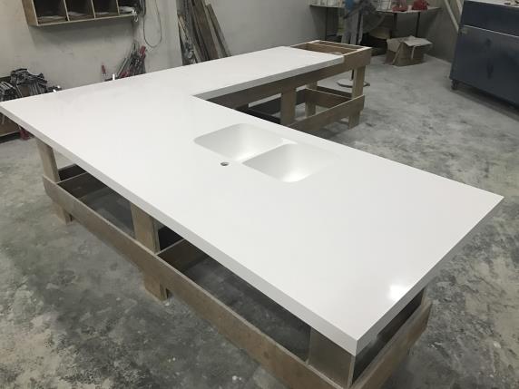 Glacier White Corian countertops solid surface with sink