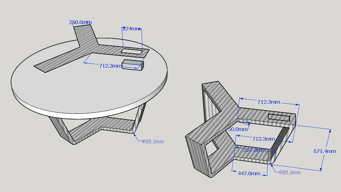 the 3D drawing of conference table