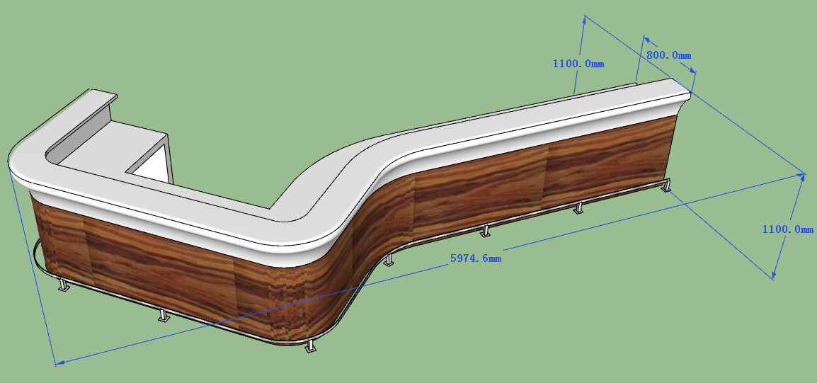 Bar counter 3D drawing 