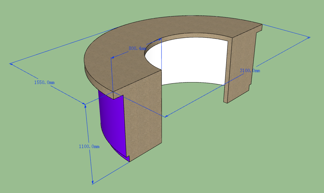 Bar counter 3D drawing 