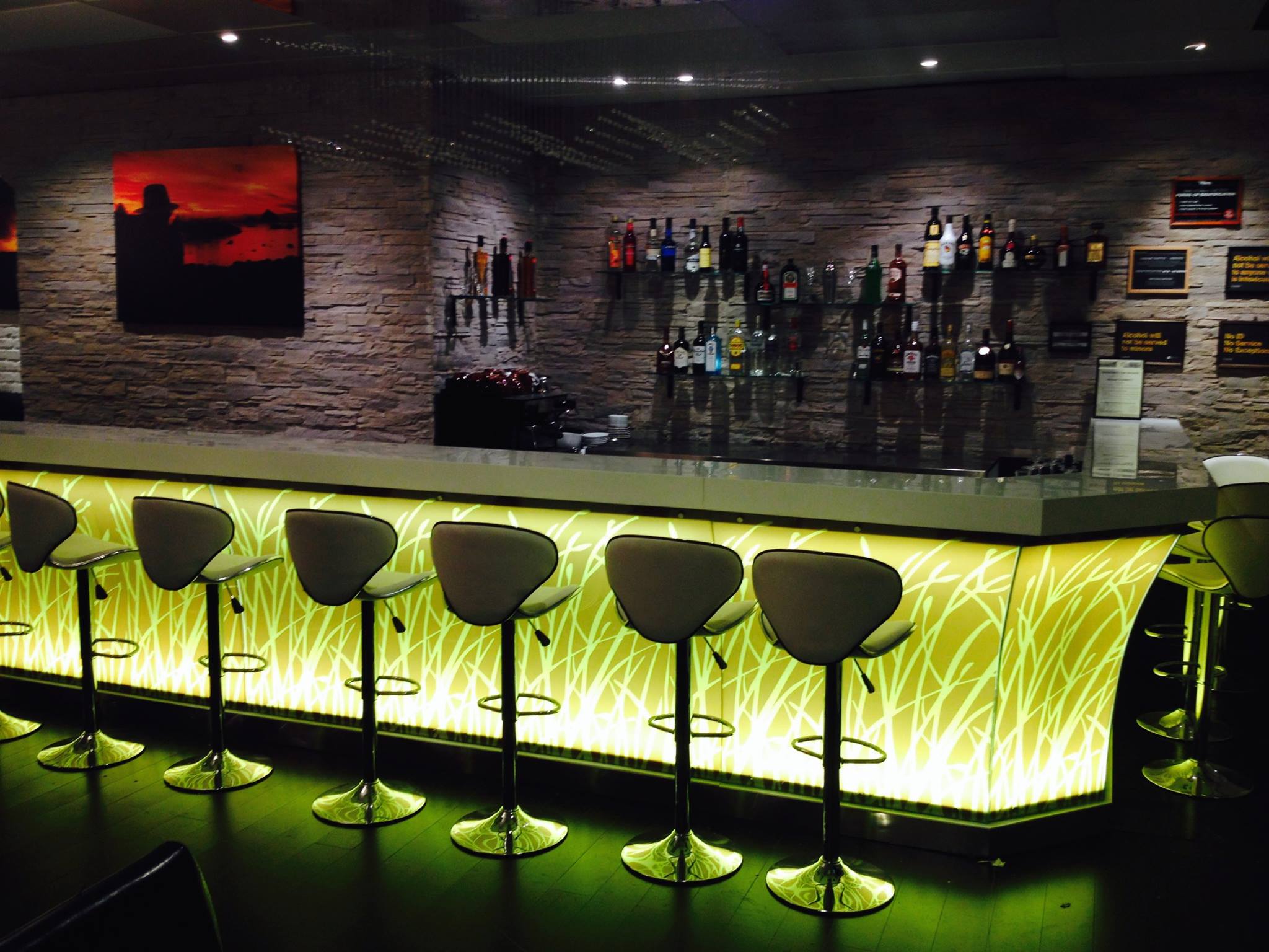 Luxury Artificial Marble Light up Juice Shop Pub Wine Bar Cocktail Counter 