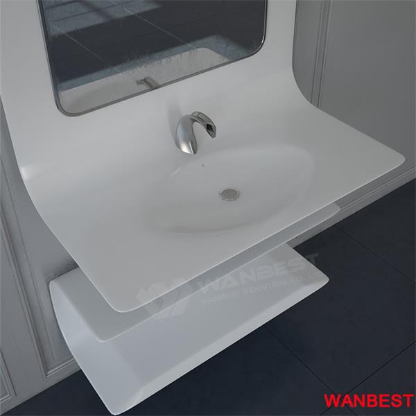 Special Solid Surface Curved Wall Wash Sink Hand Basin