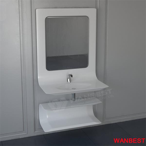 Special Solid Surface Curved Wall Wash Sink Hand Basin