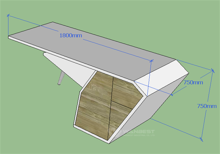 Office desk 3D drawing