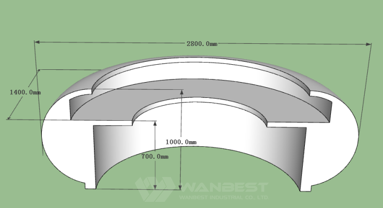 Luxury corian front desk 3D drawing 