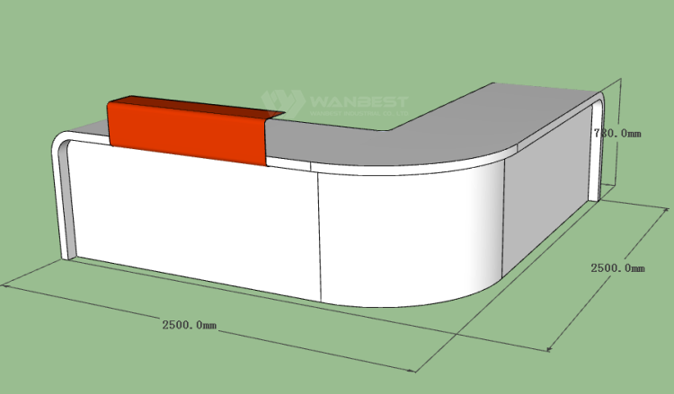 The reception desk 3D drawing