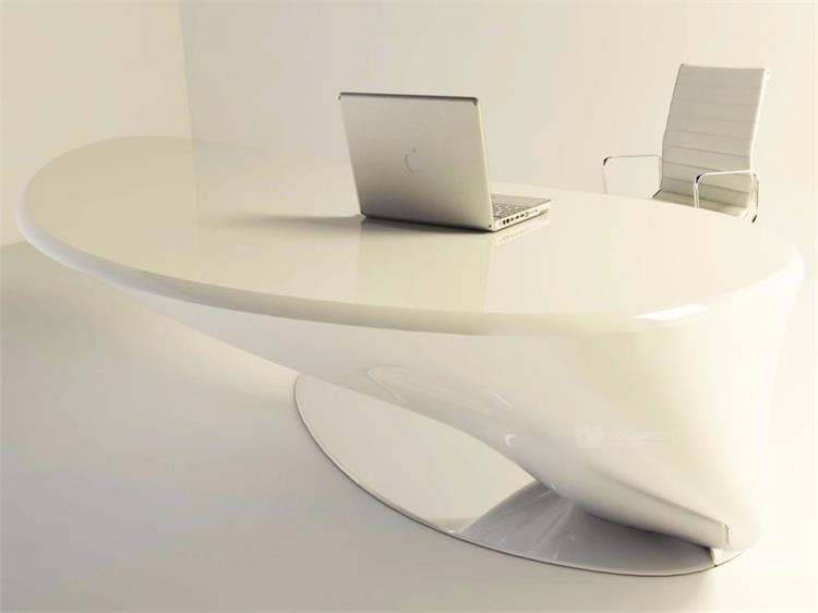 White atificial stone Office desk