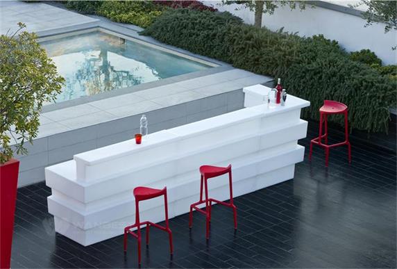 luxury design outdoor bar counter with layer and led lighting