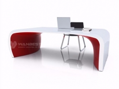 I shape office desk boss table with contrast color