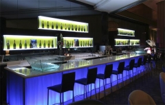 Blue Led Lighting Bar Counter Strong Glass To Protect