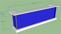 Blue Led Lighting Bar Counter Strong Glass To Protect