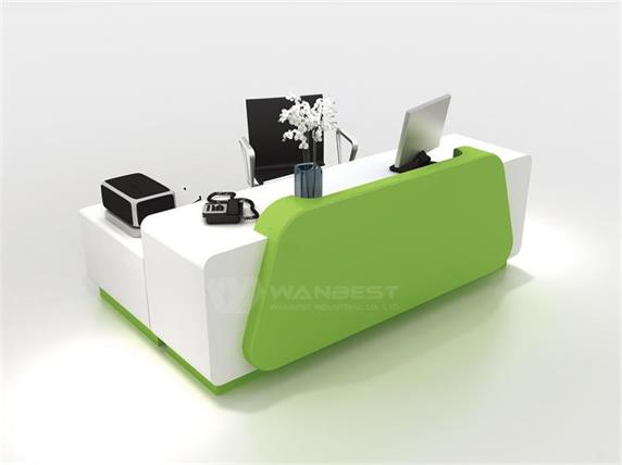 Executive Office Furniture Reception Desk Green And White