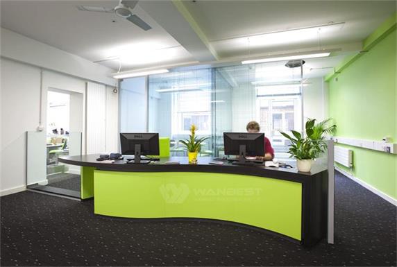 Tailored Design Office Reception Desk Green Counter for sale