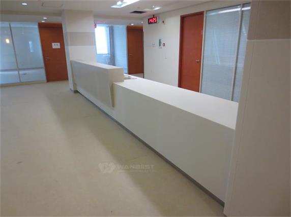 Long hospital clinic reception desk