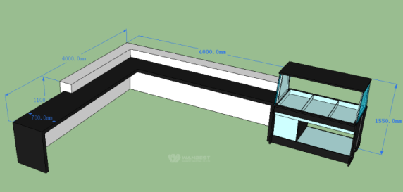 Solid Surface Restaurant Counter With Refrigerator