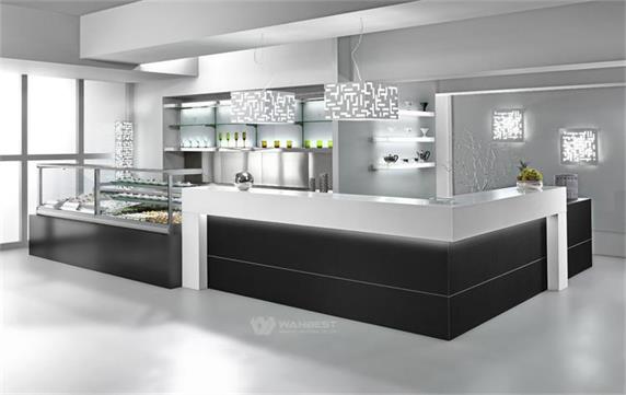 Solid Surface Restaurant Counter With Refrigerator