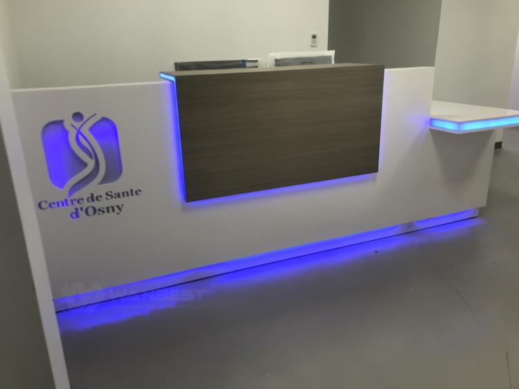 FRONT DESK WITH LOGO