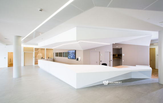 Beautiful white artificial stone Large company reception desk