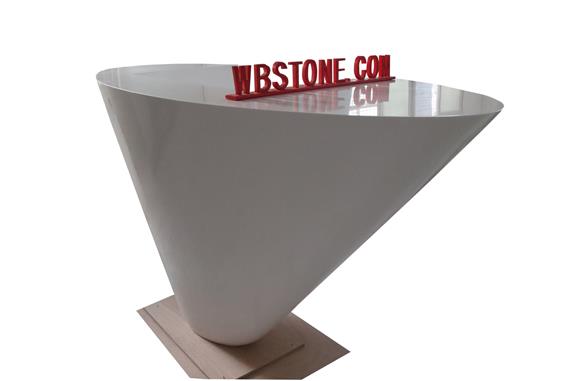 White Inverted Triangle Special Comapny Reception Desk