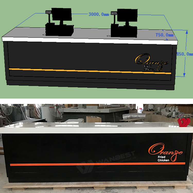 Bar counter with 3d drawing 