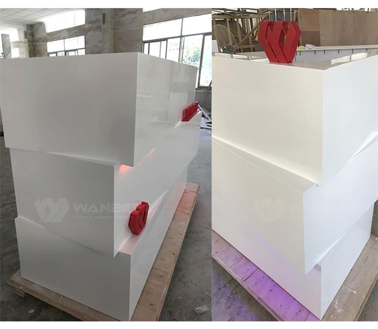 The more details of white reception desk 