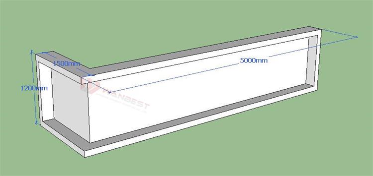 The front of bar counter 3D drawing 