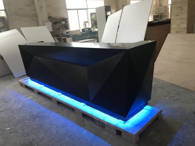 Matte black bar counter