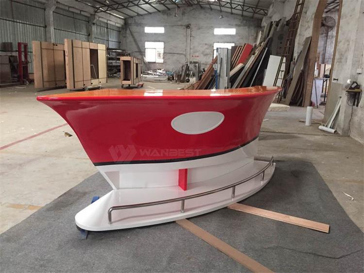 Red & white boat bar counter 