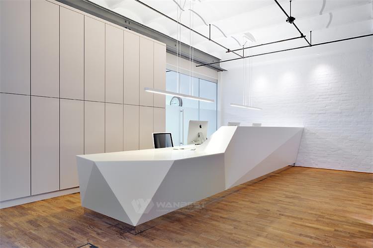 Artificial stone white reception desk 