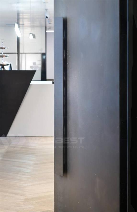 White black luxury corian modern client free design reception desk