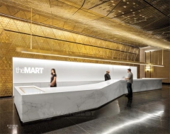 Super Long Straight Luxury Artificial Stone Reception Desk