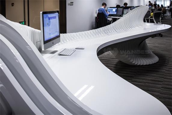 Ingenious bone-shaped artificial stone reception desk