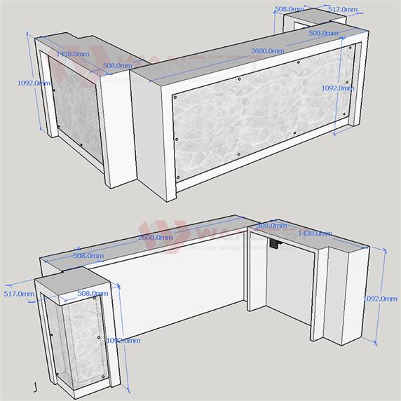 Artificial Stone Commercial RGB LED Bar Counter For Sale