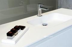 Aritificial Stone White Bathroom Products With 3 Sinks