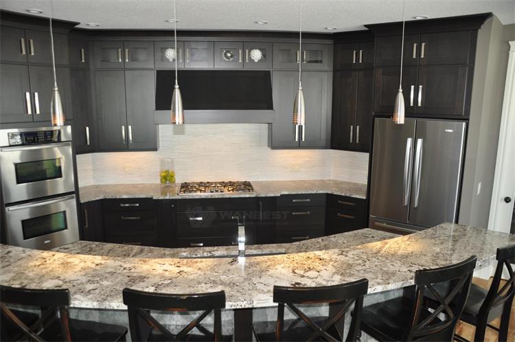 Elegant Solid Surface Kitchen Counter Tops With Two Sinks 