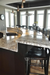 Elegant Solid Surface Kitchen Counter Tops With Two Sinks