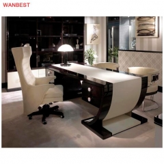 Artificial Stone Solid Wood Noble Design Unique CEO Office Desk