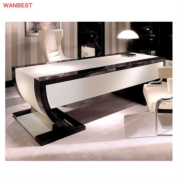 Artificial Stone Solid Wood Noble Design Unique CEO Office Desk