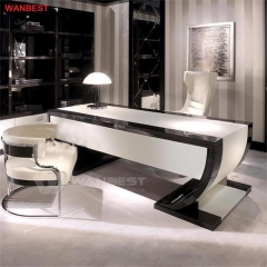 Artificial Stone Solid Wood Noble Design Unique CEO Office Desk