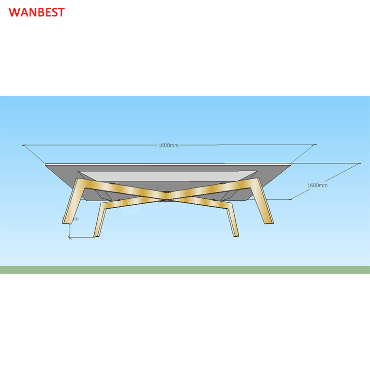 Gold leg coffee table 3D drawing 