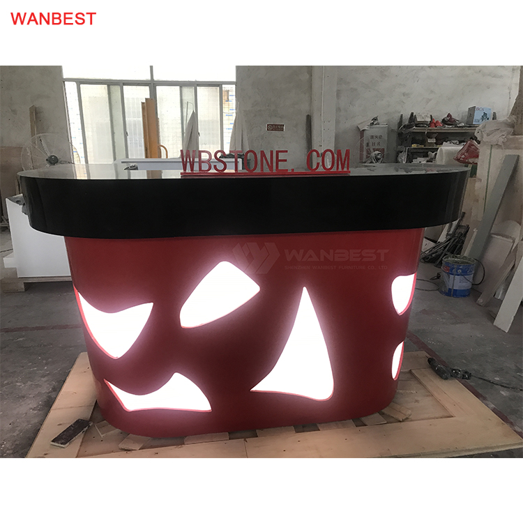 Black top red baody bar counter 