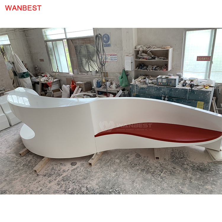 High quality health material solid surface reception desk 