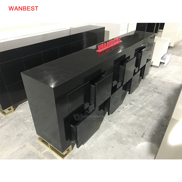 Black high quality reception desk 